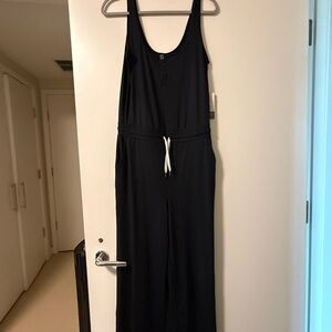 Vuori Black Sleeveless Jumpsuit with Drawstring